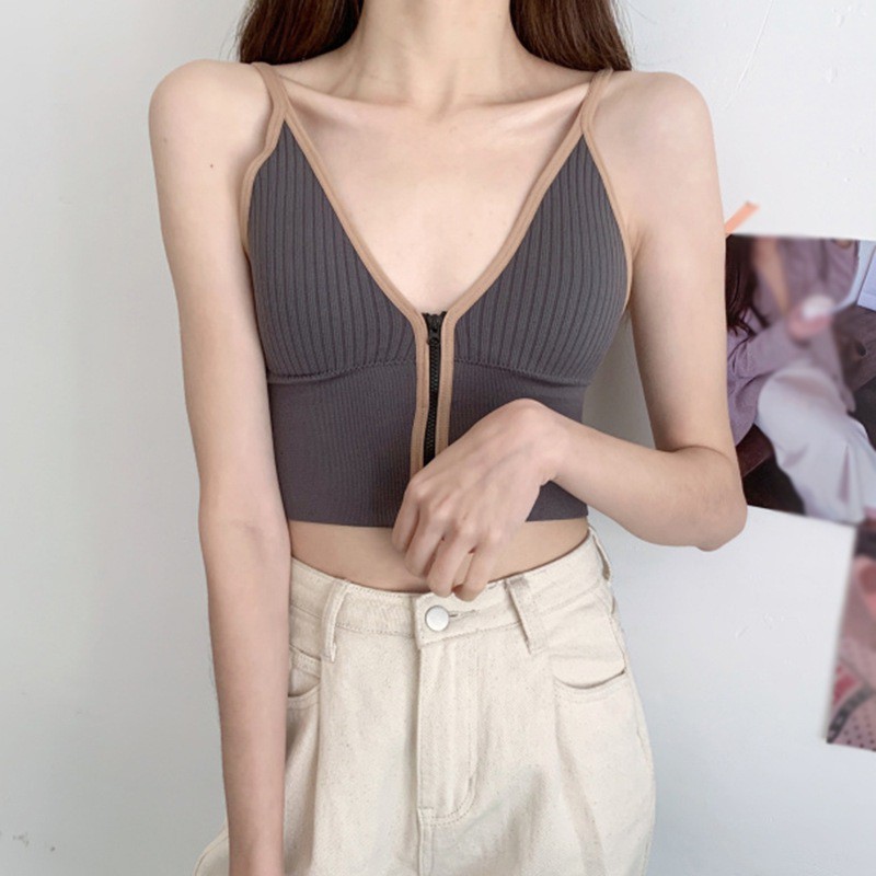 Áo Ngực Thể Thao Có Khóa Kéo Thời Trang Xuân Hè Cho Nữ