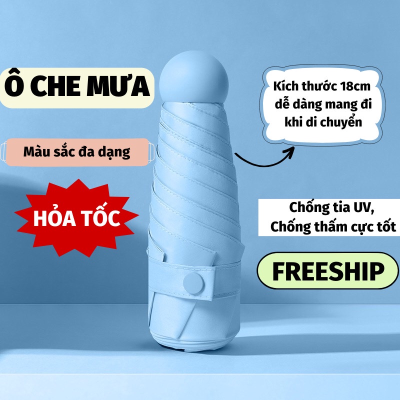 Ô Dù Mini Ô Che Mưa Tiện Ích Nhỏ Gọn Thông Minh Sang Trọng Dù Che Mưa Toki
