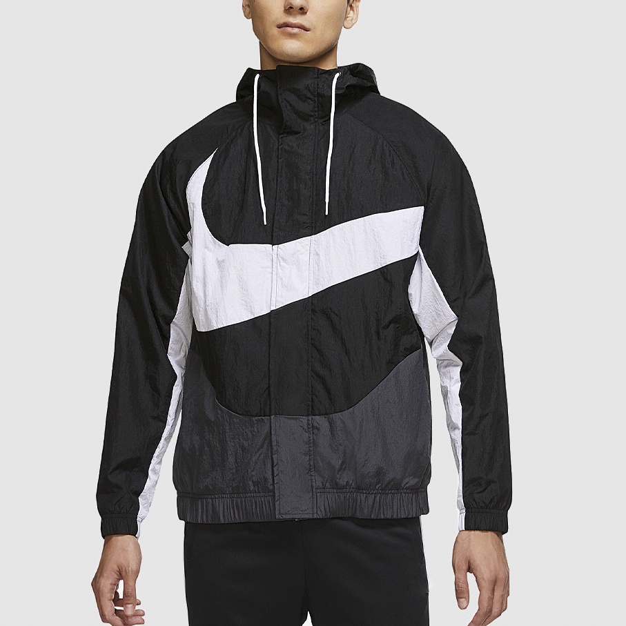 ÁO KHOÁC NIKE SWOOSH WOVEN HOODED LINED JACKET - BLACK