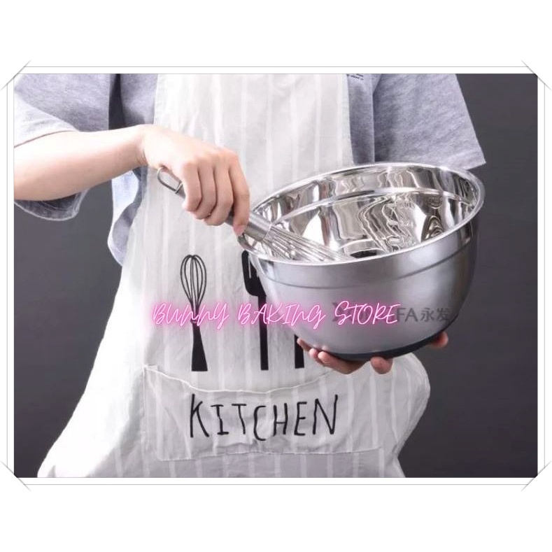 Tô/thau trộn đa dụng inox đế silicon đen