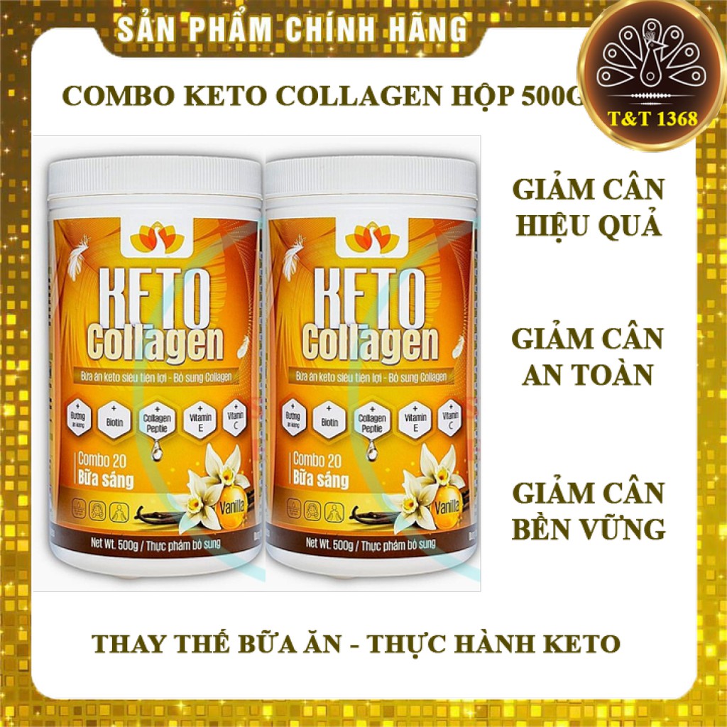 Keto Collagen [Chính Hãng] Bữa ăn Keto GIẢM CÂN SIÊU TIỆN LỢI cho người thực hành Keto và người muốn giảm cân-2 Hộp 500g