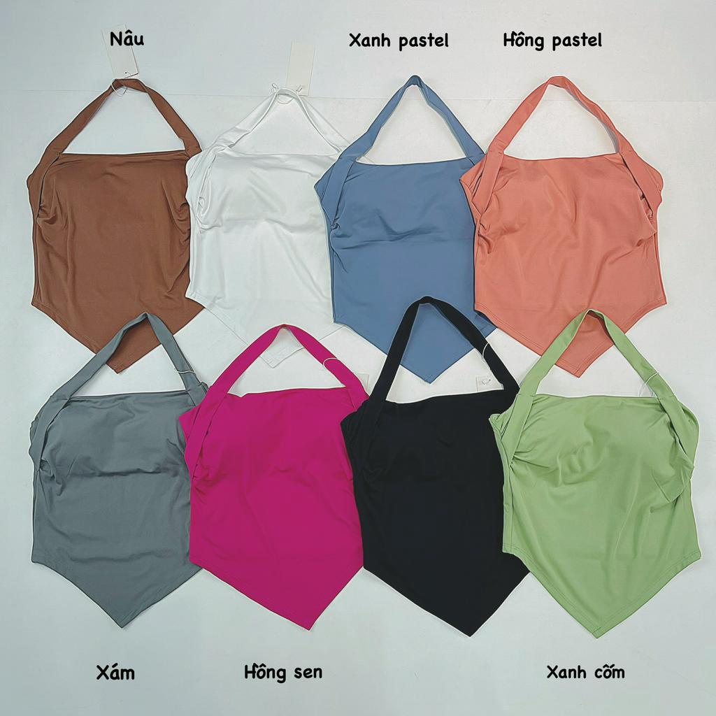 Áo Croptop Tập Gym Nữ Cổ Yếm, Vạt Nhọn Chất Đẹp