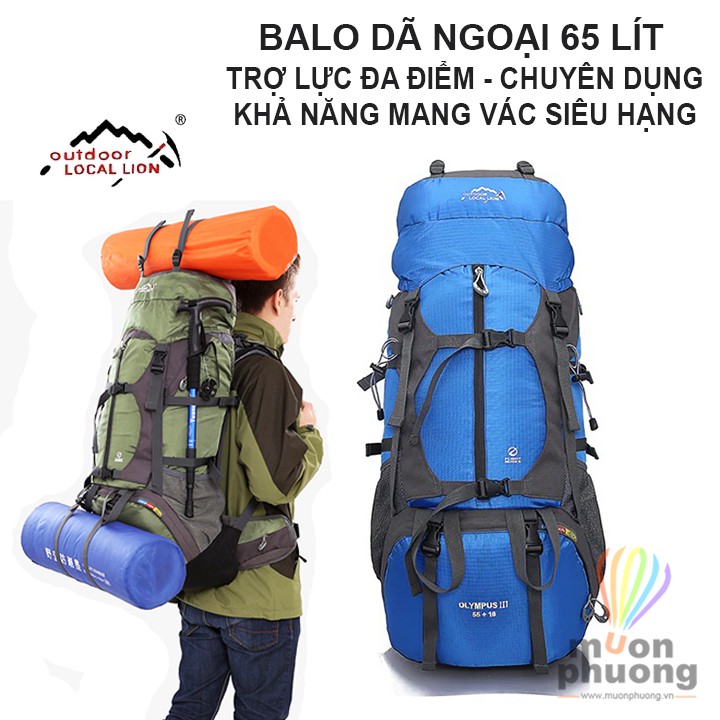 [FRSHIP70K] Balo dã ngoại chống nước 65l có trợ lực Local Lion- MUÔN PHƯƠNG SHOP