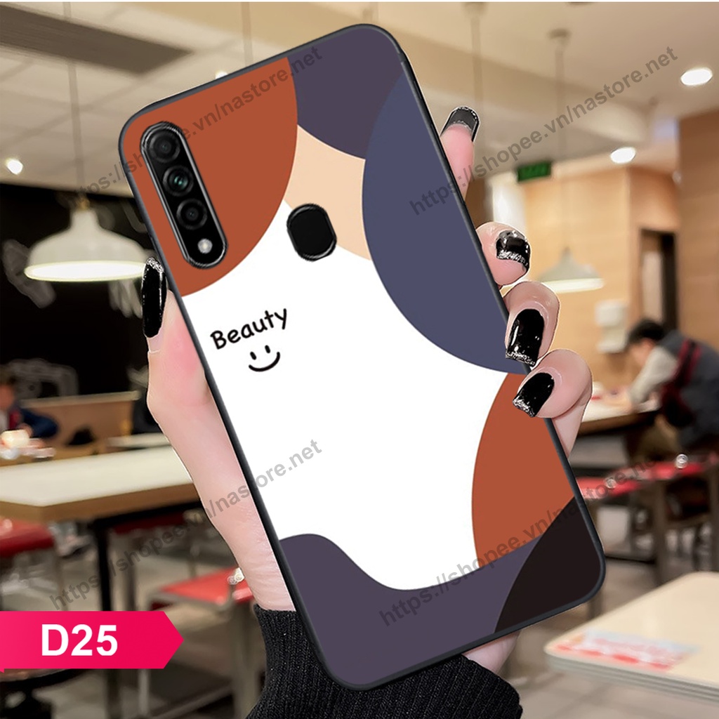 Ốp lưng Oppo A31 2020 / A8 mặt cười, họa tiết caro đơn giản đẹp cute