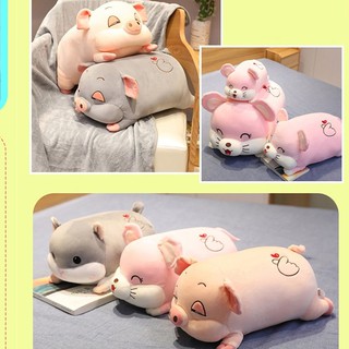 Gấu mền 2 trong 1, heo xám, heo hồng, chuột  -  PANDA SHOP RẺ