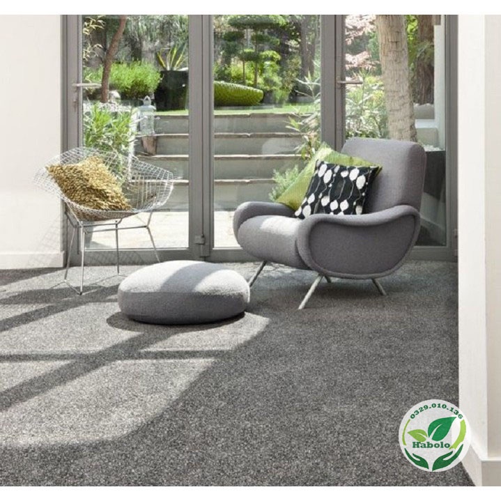 Thảm nỉ trải sàn nhà, văn phòng, phòng ngủ phong cách châu âu màu xám - 1m²