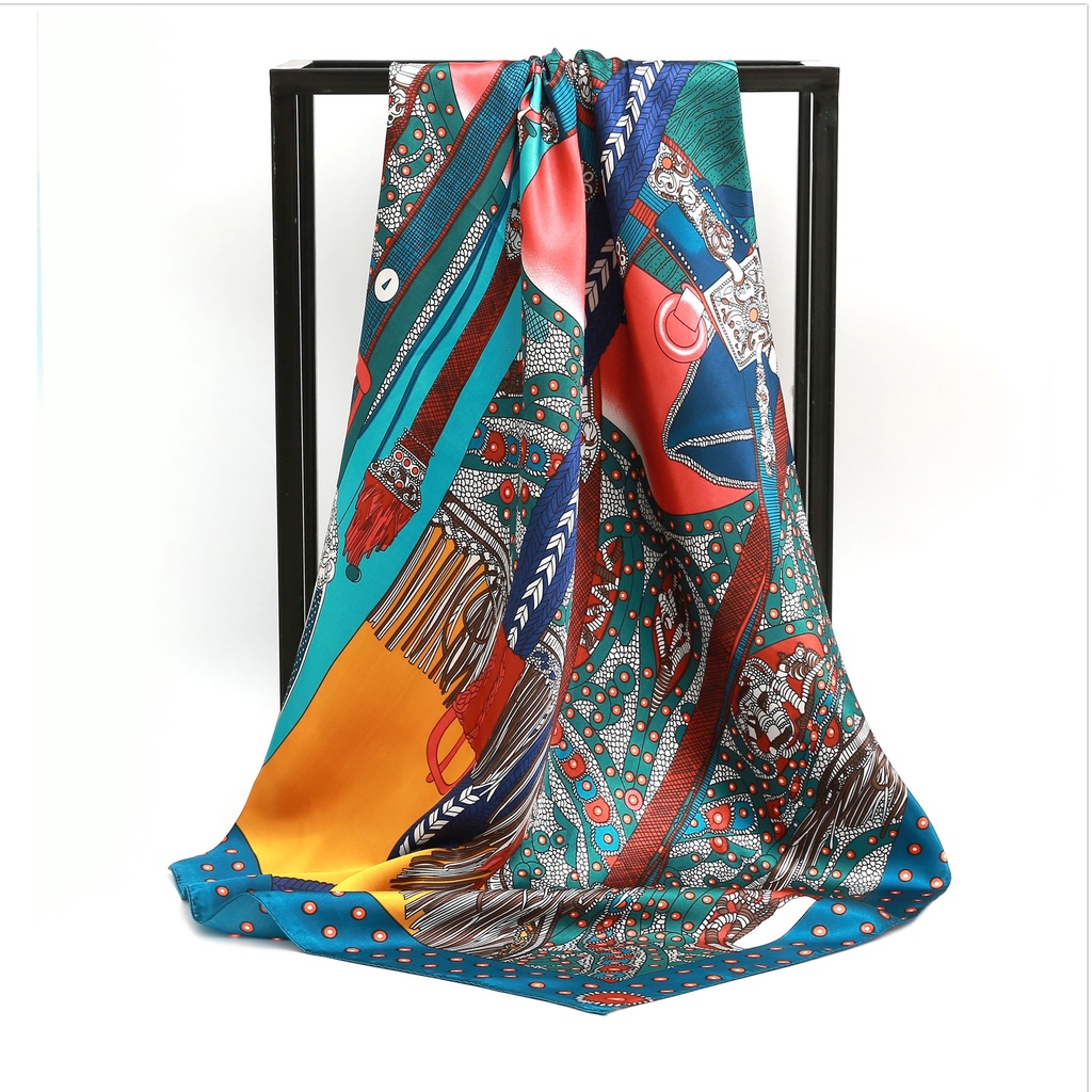 Khăn Choàng Satin Vuông 90CM(35.4inch) Thời Trang Dành Cho Nữ WJ1001-63