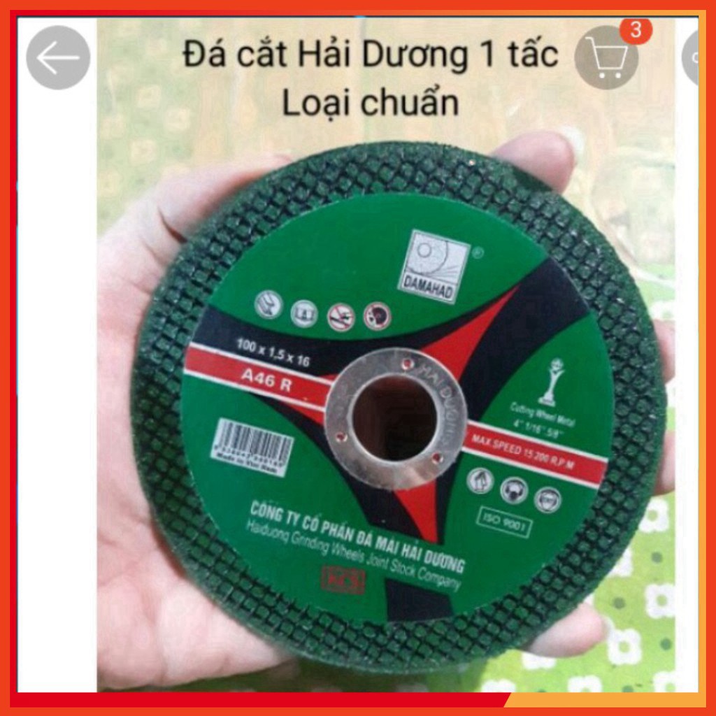 [SALE] [SIÊU SALE] [SALE] Đá cắt đá mài sắt Hải Dương 100mm ( 1 Tấc)TẶNG KÈM