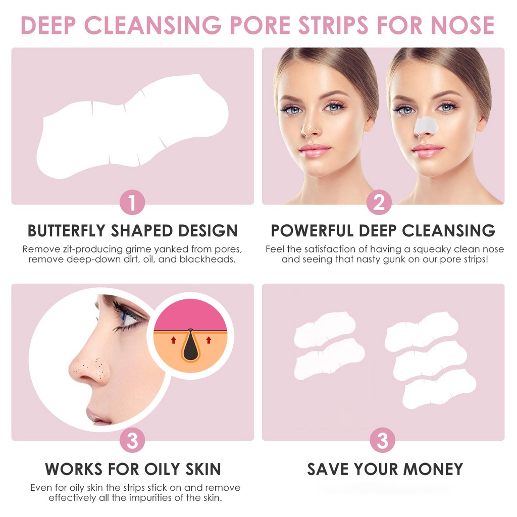 Mặt Nạ Mũi Lột Mụn Đầu Đen Làm Sạch Sâu Se Khít Lỗ Chân Lông