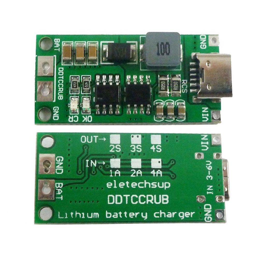 Bộ Sạc Pin Li-Ion Từ 2S 3S 4S Type-C Sang 8.4V 12.6V 16.8V 18650 Lithium
