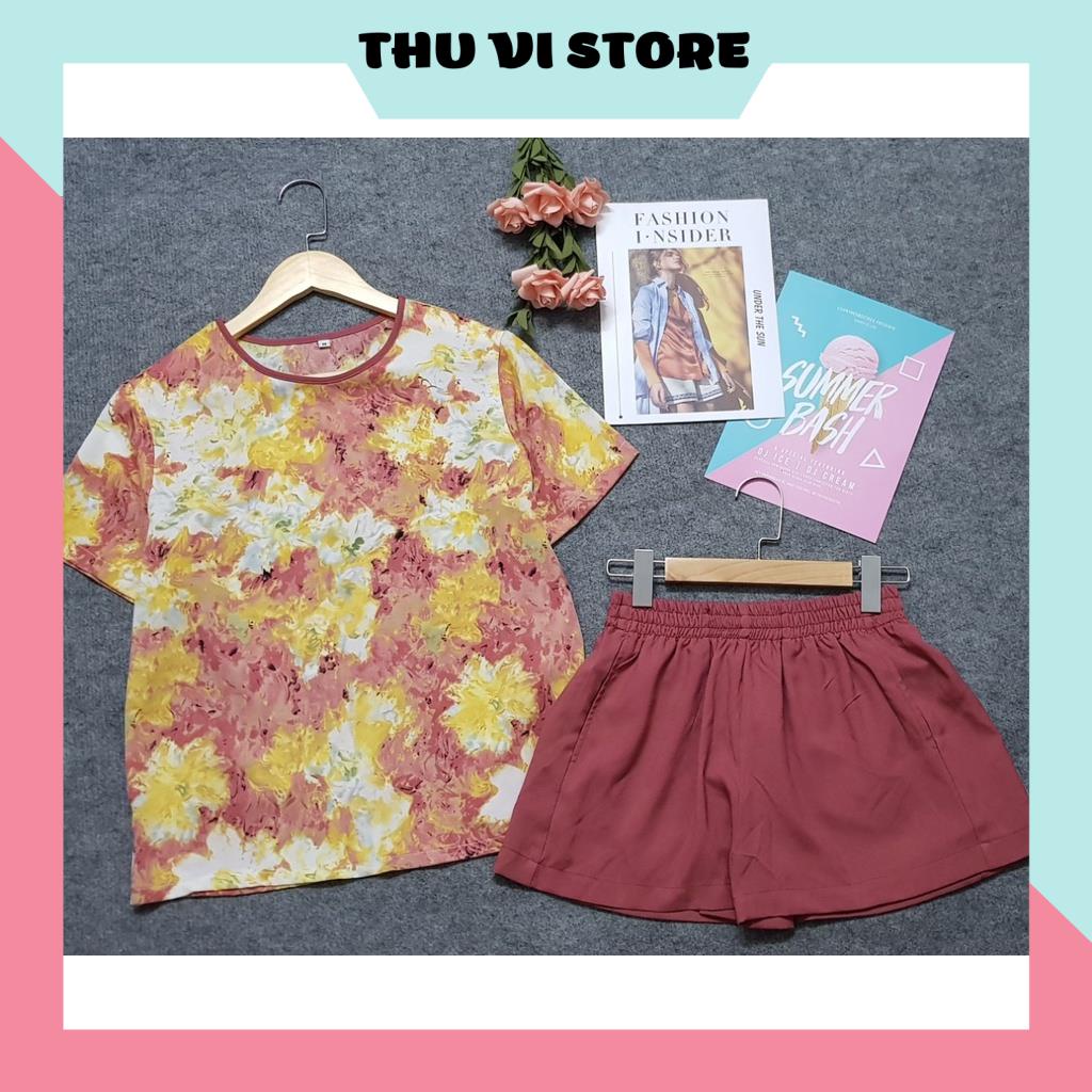 Đồ Bộ Nữ Mặc Nhà, Đồ Bộ Trung Niên Áo Nữ Cổ Tròn Họa Tiết Quần Sọc Màu Trơn, Hàng Có Size Chất Liệu Cao Cấp, Mặc Nhà, Đi | BigBuy360 - bigbuy360.vn