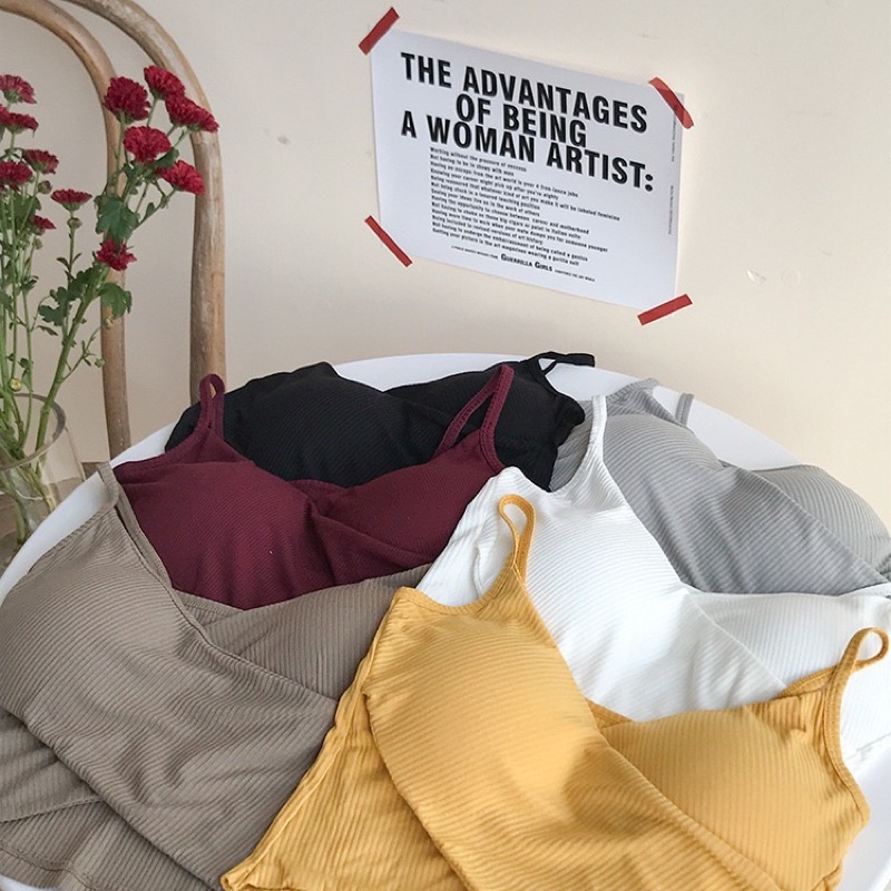 Áo Ngực, Áo Bra Thun Tăm Chéo Siêu Xinh MS233