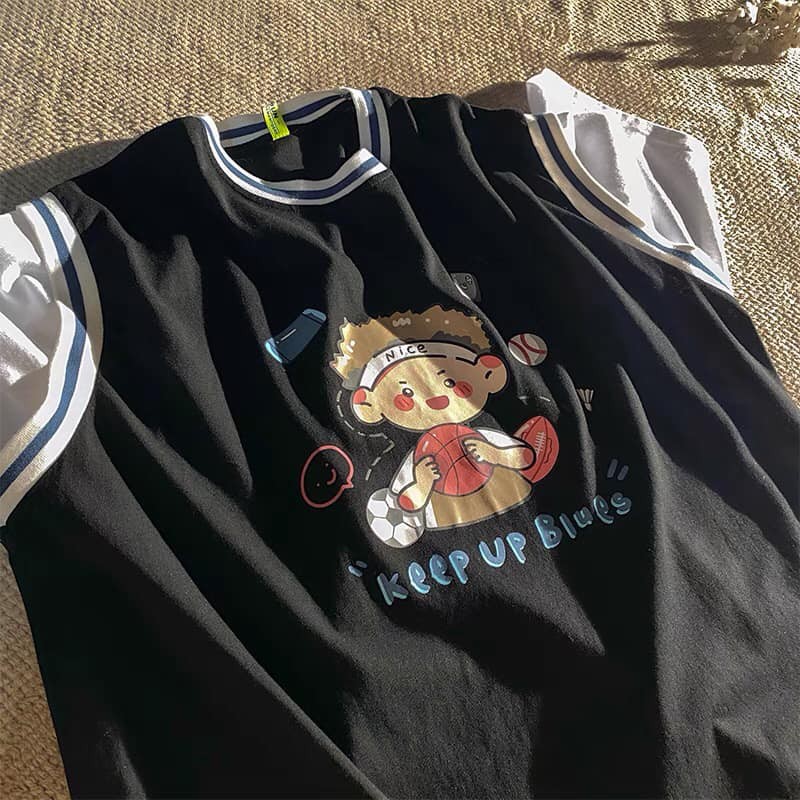 [RẺ VÔ ĐỊCH] Áo Thun Tay Lỡ Bóng Chày Cậu Bé Siêu Cute | BigBuy360 - bigbuy360.vn