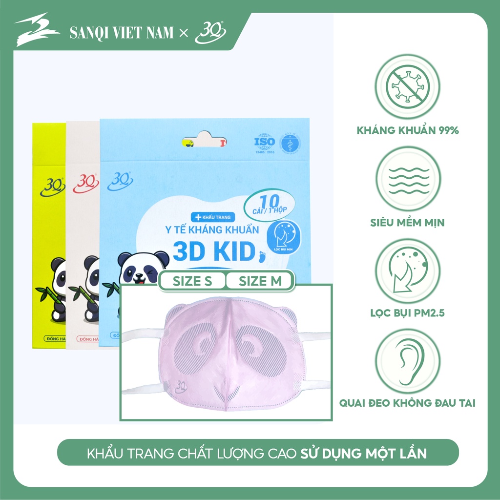 Khẩu trang gấu trúc Panda 3Q đáng yêu cho bé 0-12 tuổi