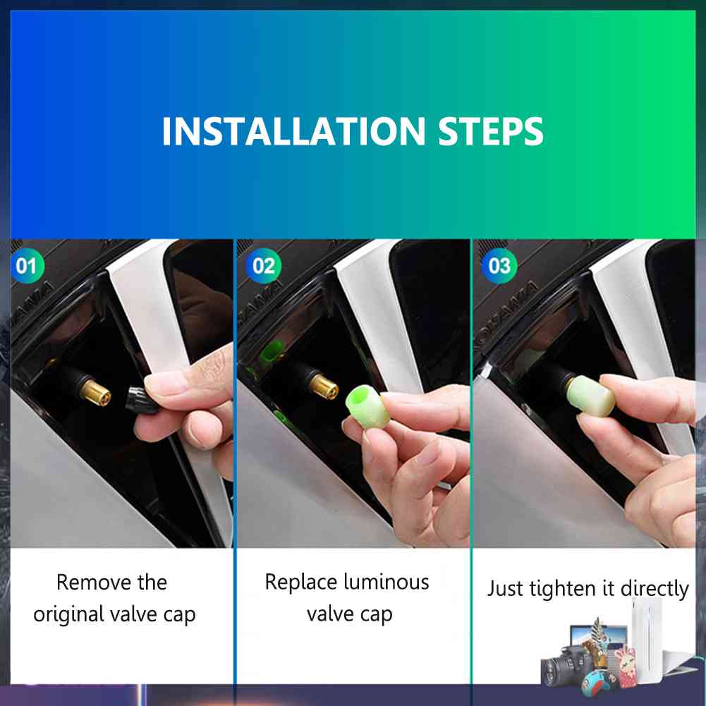 Set 4 Vỏ Bọc Van Schrader Dạ Quang Cho Xe Máy / Xe Đạp