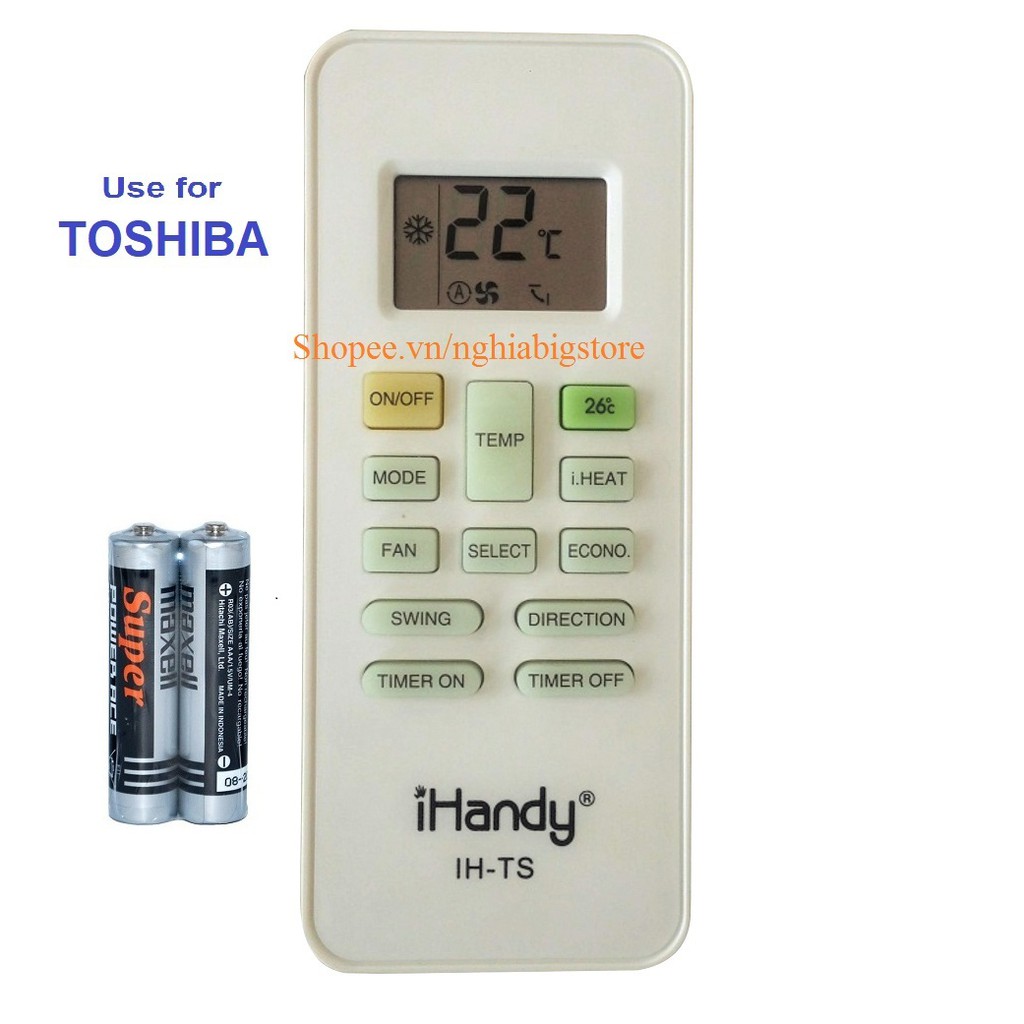 Remote Đa Năng Điều Khiển Nhiều Model Máy Lạnh Toshiba Inverter (Kèm Pin AAA Maxell)