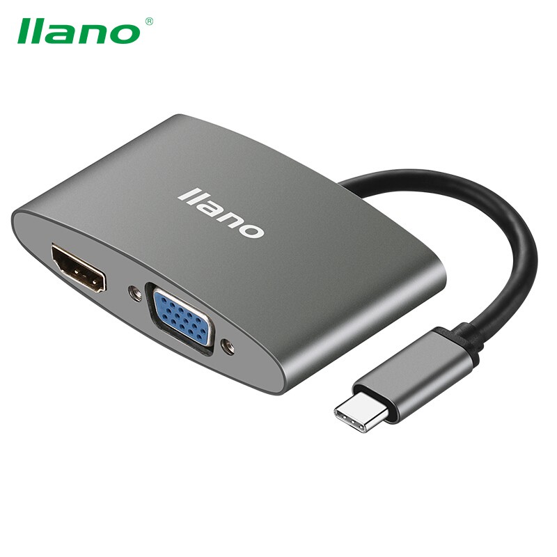 Đầu Chuyển Đổi Cổng Type C Sang VGA/HDMI Llano LJU-HB0006 2 Trong 1