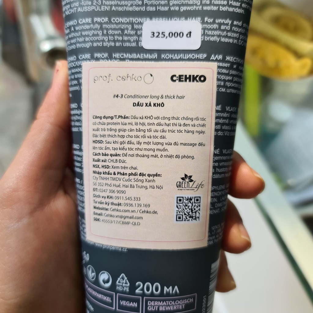 KEM XẢ KHÔ CEHKO CHO TÓC UỐN 200ML