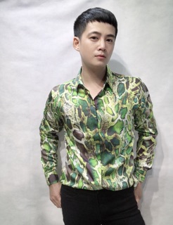 Sơ mi họa tiết da rắn