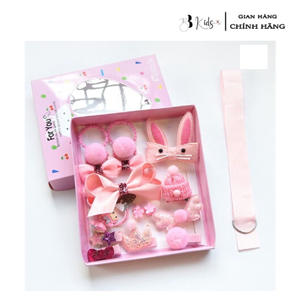 Sét Phụ Kiện Buộc Tóc BB Kids 18 Chi Tiết Cho Bé