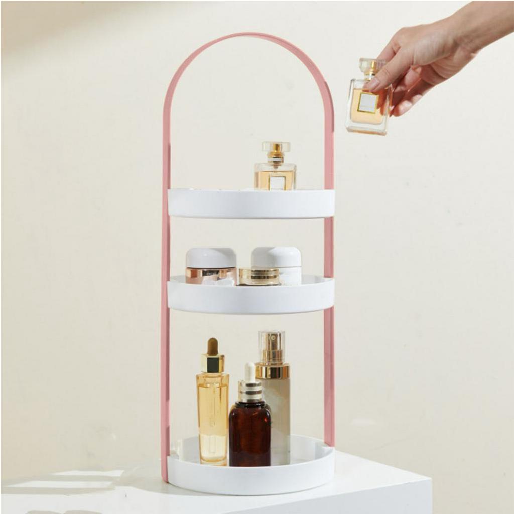 [Hàng Sẵn] Kệ đựng mỹ phẩm phòng tắm 3 tầng trang trí có Tay cầm【Tennessee052】