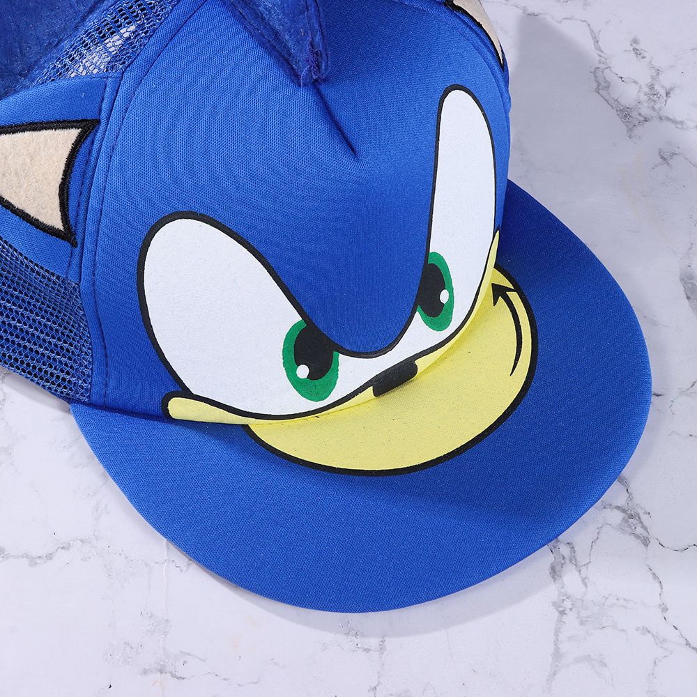 Mũ lưỡi trai nhân vật hoạt hình nhím Sonic phối lưới màu trơn độc đáo bắt mắt cho bé