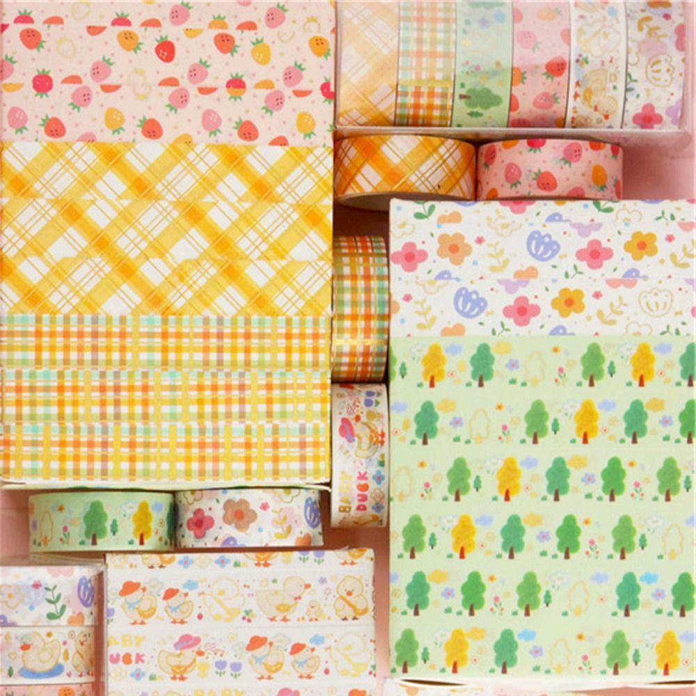 DORAW Set 6 Cuộn Băng Dính Họa Tiết Hoạt Hình Trang Trí Sổ Tay