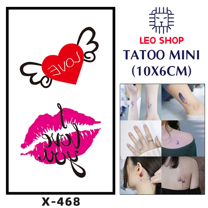 Hình Xăm Dán Mini Đôi Môi, Trái Tim Chụp Ảnh, Đóng Phim, Dễ Dàng Tẩy Xóa - Dùng 2-5 Ngày