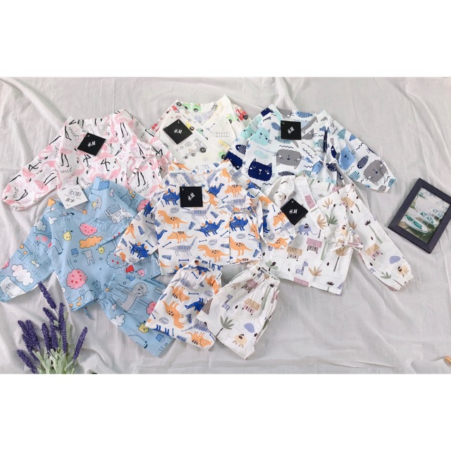 Bộ Yukata dài tay cho bé