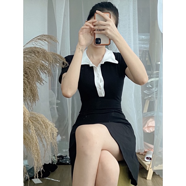 body đen from chữ A có cổ viền trắng | BigBuy360 - bigbuy360.vn