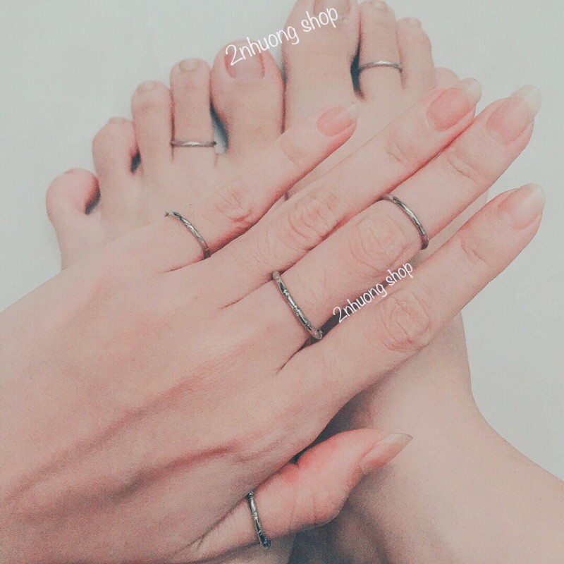 ĐƯỢC CHỌN KIỂU nhẫn titan tay chân inox thép không gỉ midi rings titanium