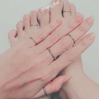 ĐƯỢC CHỌN KIỂU nhẫn titan tay chân inox thép không gỉ midi rings titanium