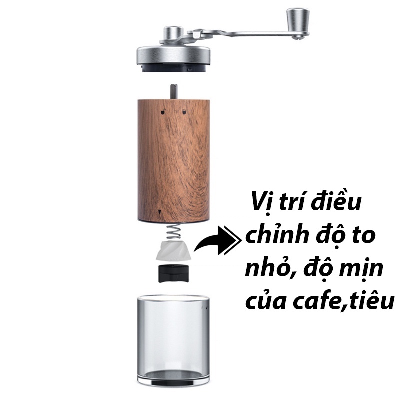 Máy xay cà phê bằng tay chất liệu thép không gỉ tiện dụng cho nhà bếp/văn phòng Ahahome