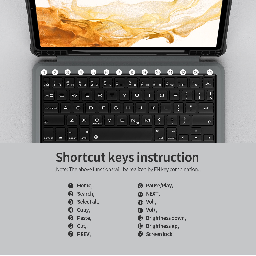 Ốp lưng Samsung Tab S8 Nillkin Có Bàn Phím Bluetooth Và Ngăn Đựng Bút Cảm Ứng ốp lưng Cho Samsung Galaxy Tab S8 5G