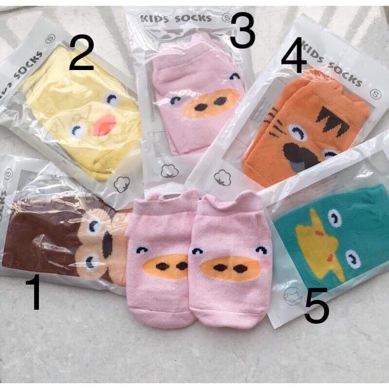 Tất thú Kids Socks hoạ tiết hoạt hình chống trơn trượt cho bé từ 0-4 tuổi