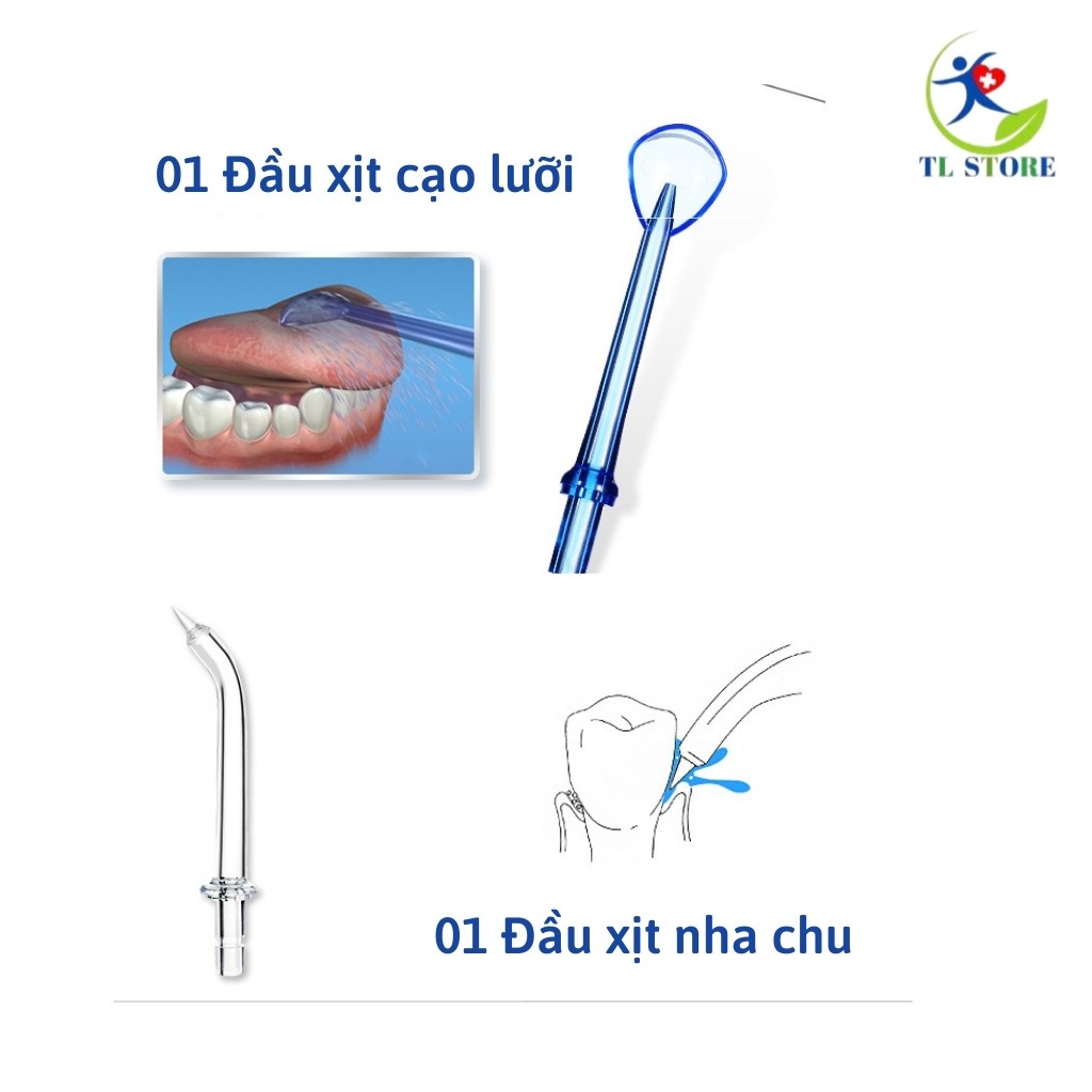 Máy tăm nước vệ sinh răng miệng hàng chính hãng h2ofloss HF7 kèm bộ 5 đầu xịt - Dòng cắm điện