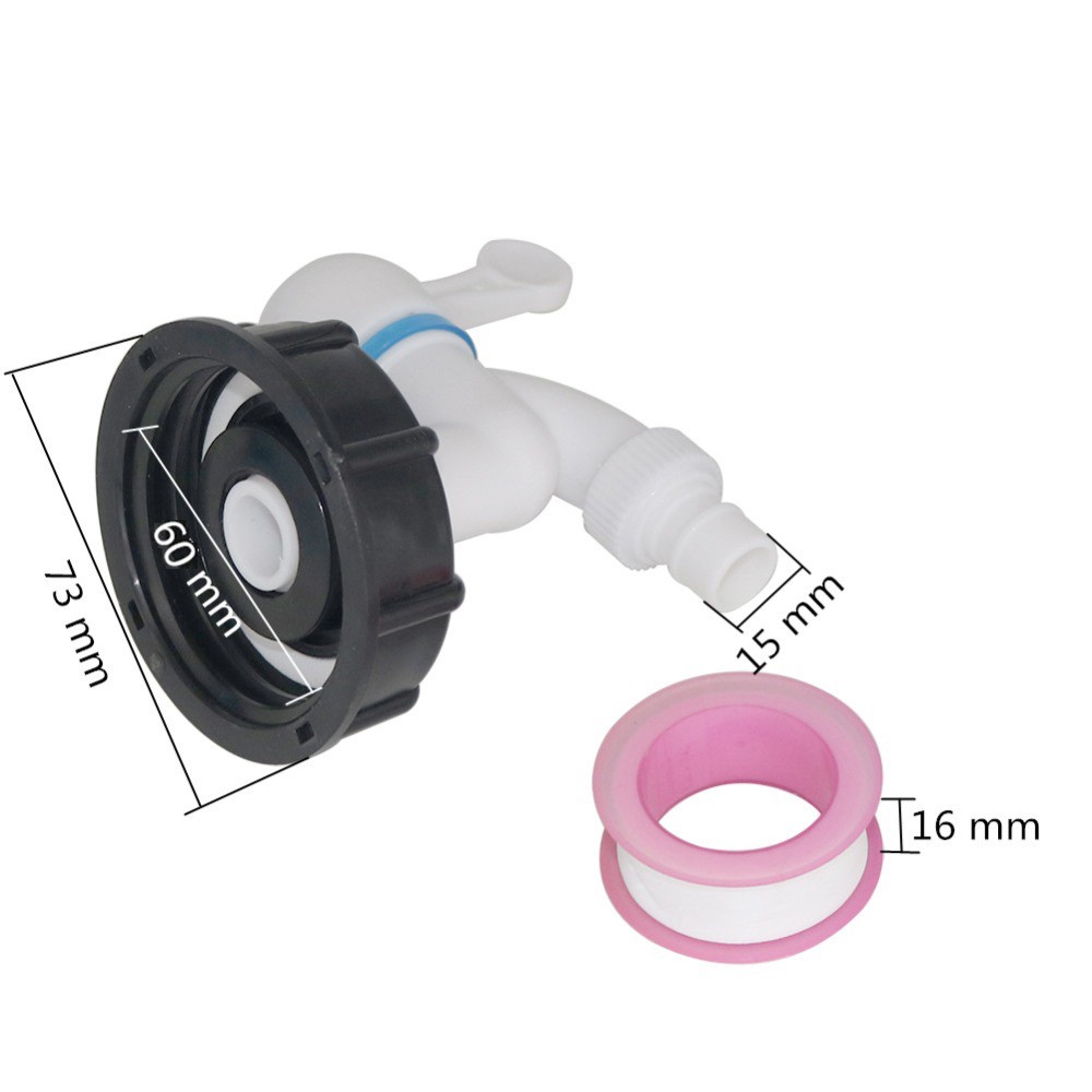 Bộ vòi nước bằng nhựa / sắt 1/2" kèm van dẫn nước và băng keo S60X6 IBC