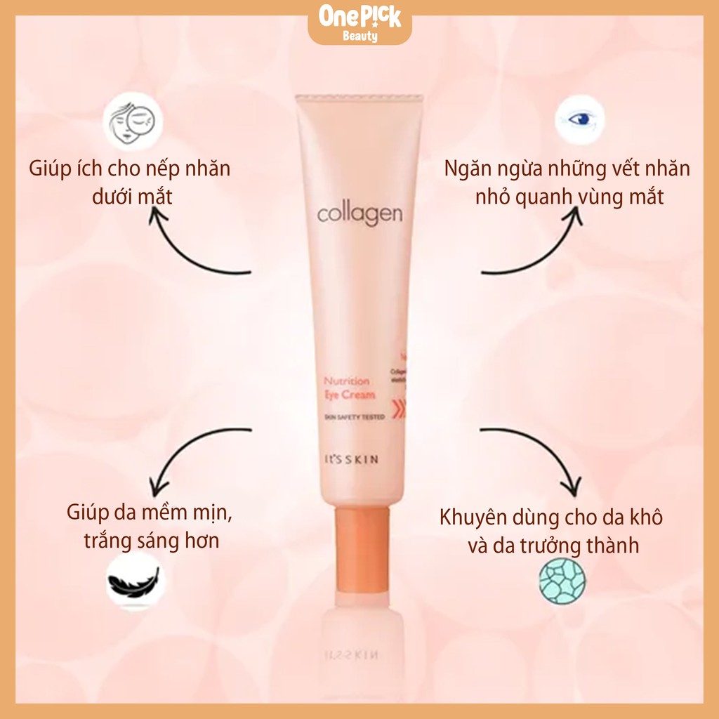 Kem dưỡng da mắt tinh chất collagen giúp xóa quầng thâm giảm bọng mắt tăng độ đàn hồi và săn chắc da 25ml