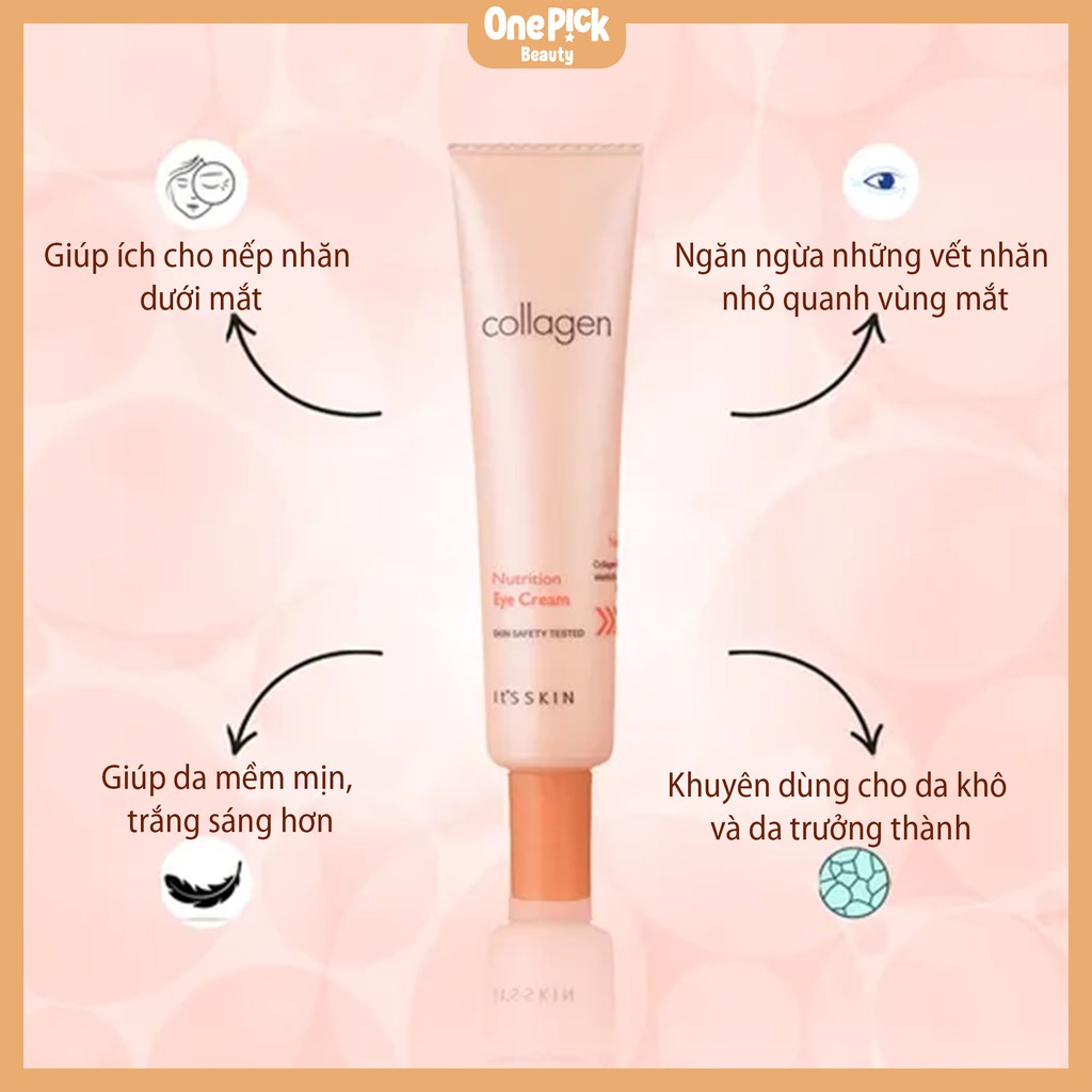 Kem dưỡng da mắt tinh chất collagen giúp xóa quầng thâm giảm bọng mắt tăng độ đàn hồi và săn chắc da 25ml [IT'S SKIN Collagen Nutrition Eye Cream 25ml]