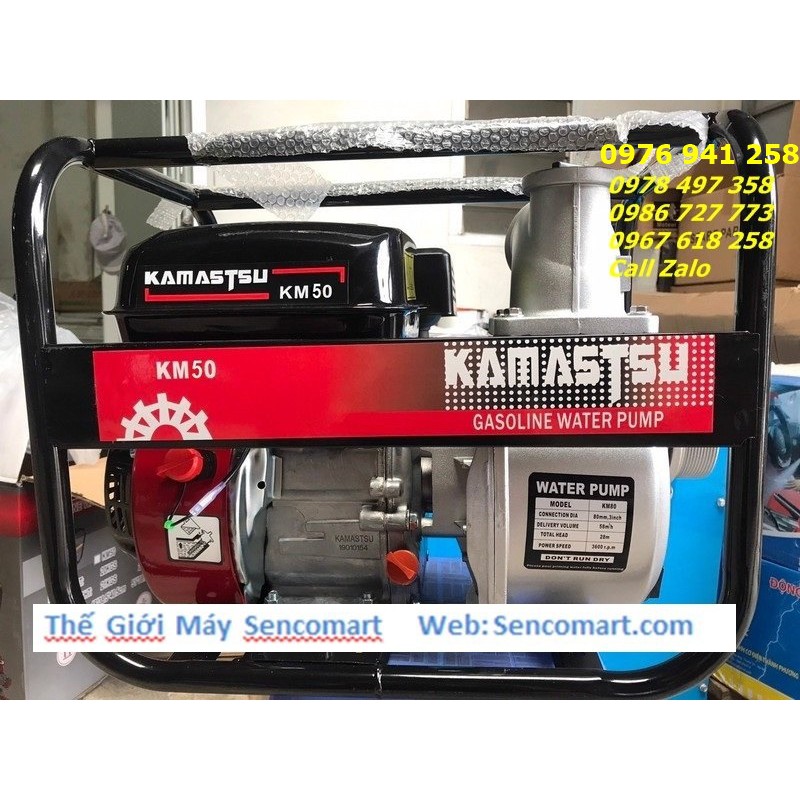 thanh lý : Máy bơm nước Kamastsu KM50- Máy bơm nước chạy xăng 4 thì