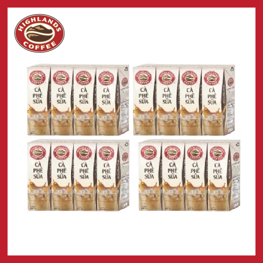 [SenXanh Emart] Thùng 48 hộp Cà phê Sữa Tetra Pack Highlands coffee 180ml