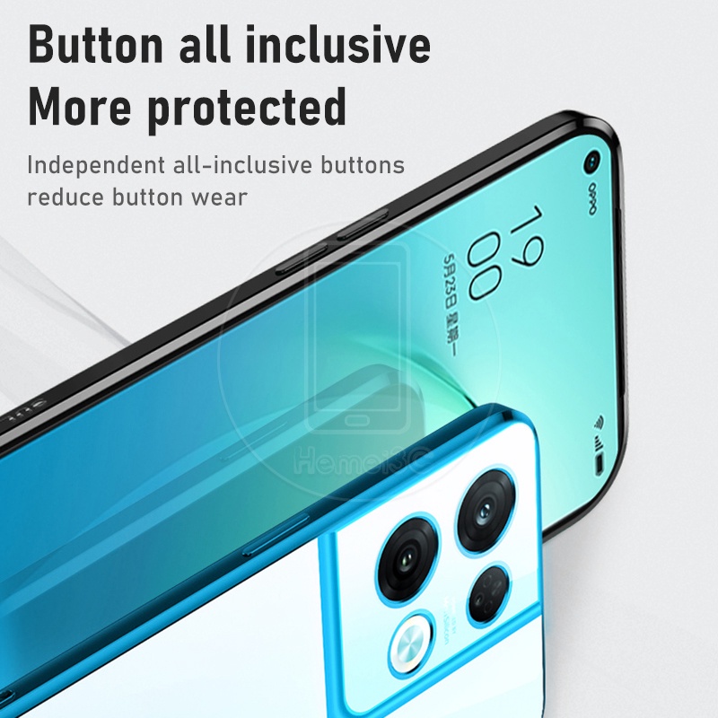 Ốp Điện Thoại TPU Mềm Trong Suốt Viền Mạ Màu Cho OPPO Reno 8 Reno8 Pro Reno8Pro 5G