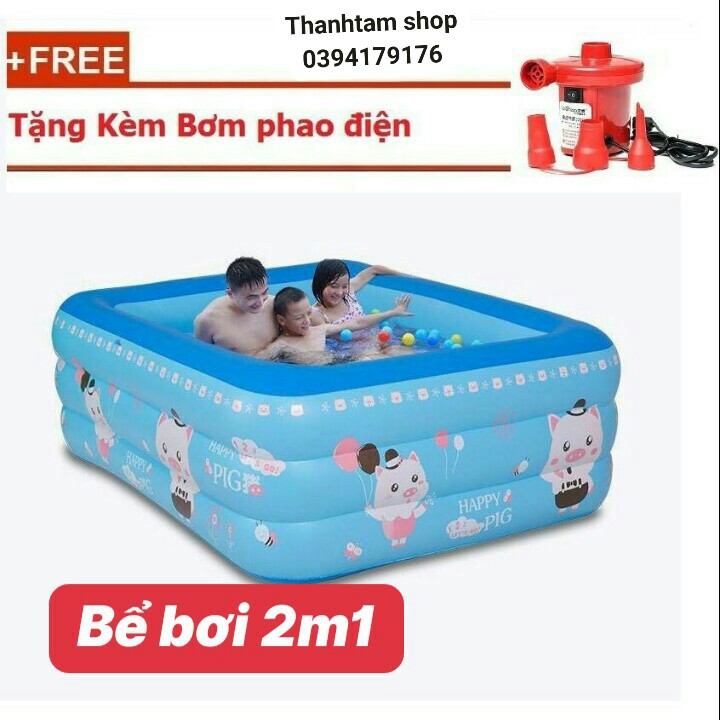 [TRỢ GIÁ + FREESHIP] Bể bơi  size từ 1M2 - 2M1  tặng kèm bơm điện 2 chiều