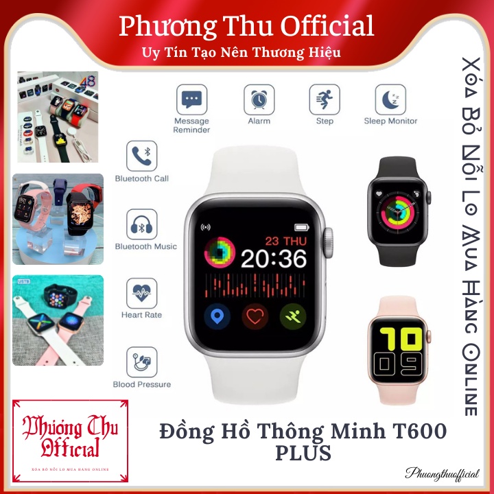Đồng Hồ Thông Minh T600 PLUS - Thay Được Hình Nền Tùy Ý, Nghe Gọi Trực Tiếp, Chơi Game, Nút Xoay Digital Crown