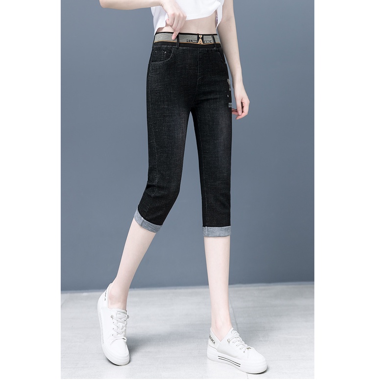 2L2187 Quần lửng jean co giãn nữ hè hàng nhập