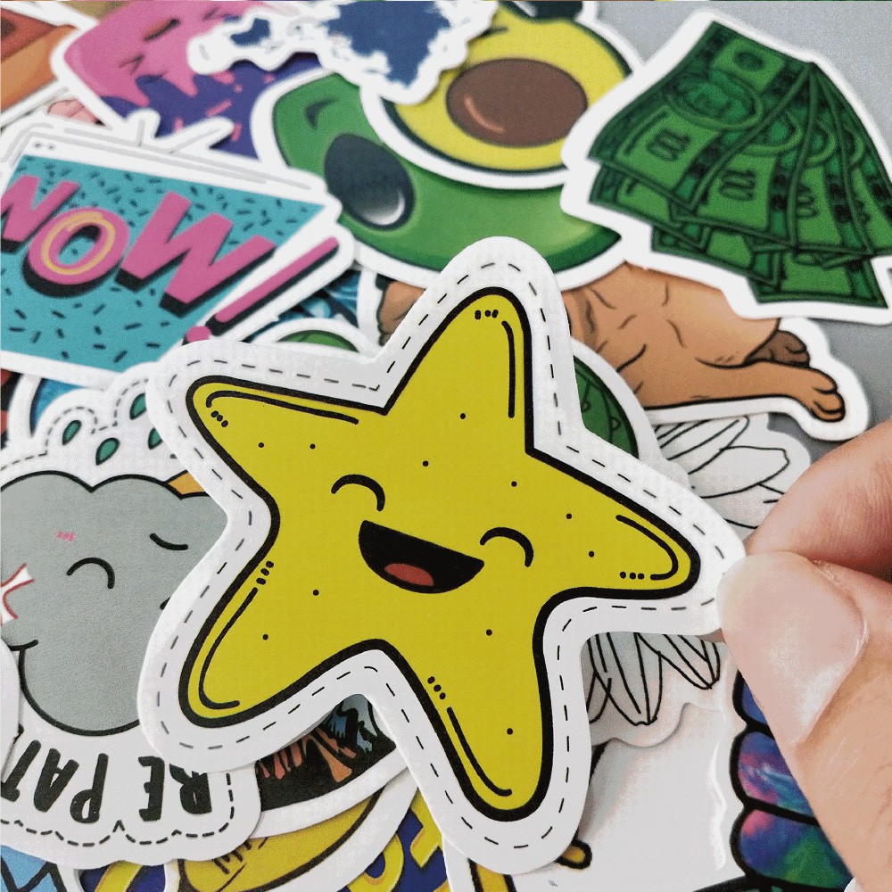 Set 50 nhãn dán chống nước xinh xắn dùng làm đồ trang trí | BigBuy360 - bigbuy360.vn