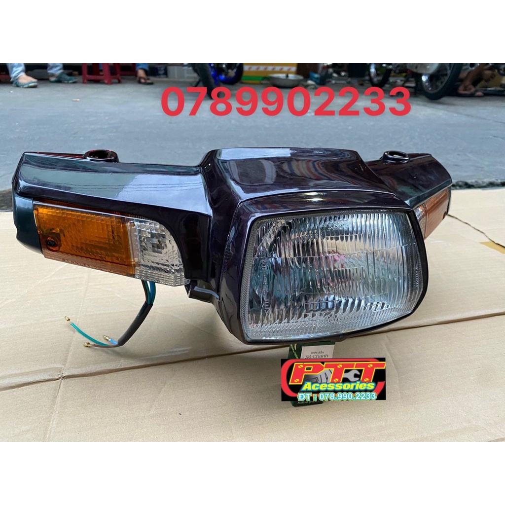 FULL BỘ ĐẦU ĐÈN + MẶT NẠ NHỰA ABS XE DREAM MÀU NHO