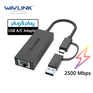  Wavlink Bộ Chuyển Đổi usb type-c Và usb-a Sang 2500mbps gigabit 2 Trong 1 usb 3.2 type-Ca   type-c Sang 2500mbps rj45 lan 