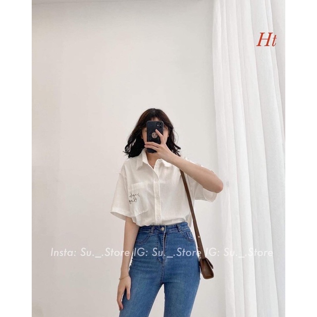 Áo sơ mi cộc tay túi chữ kí H2A778