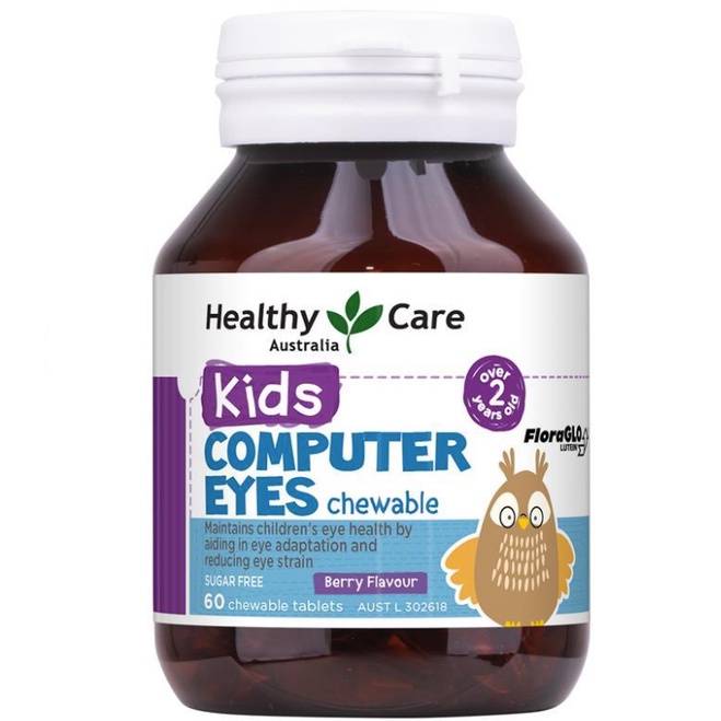 [Hàng chuẩn Úc] Viên nhai bổ mắt cho bé Healthy care kids computer eyes chewable 60 viên của Úc